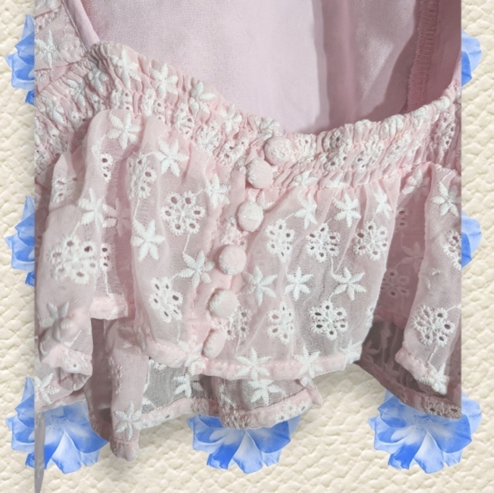NWT LFD Pink Ruffled Women's Top Size Large - Picture 9 of 14